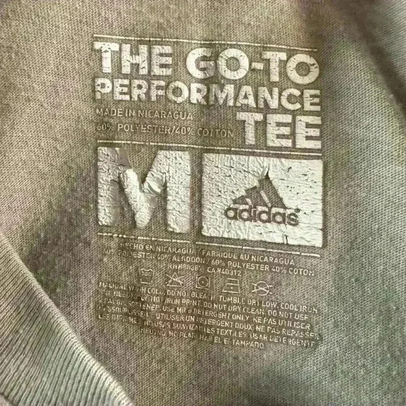 Adidas Performance Athletic Tee Shirt Tan Medium - Picture 7 of 7